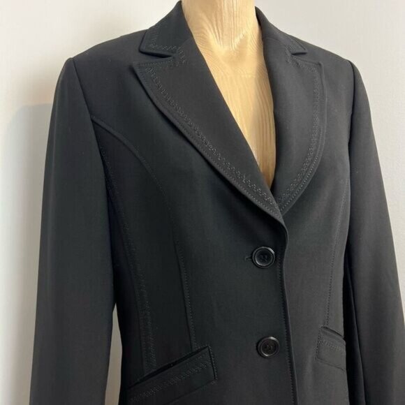Vintage Taifun Collection Women’s US 10 Black Classic 2 Button Suit Jacket Blaze - Picture 2 of 15